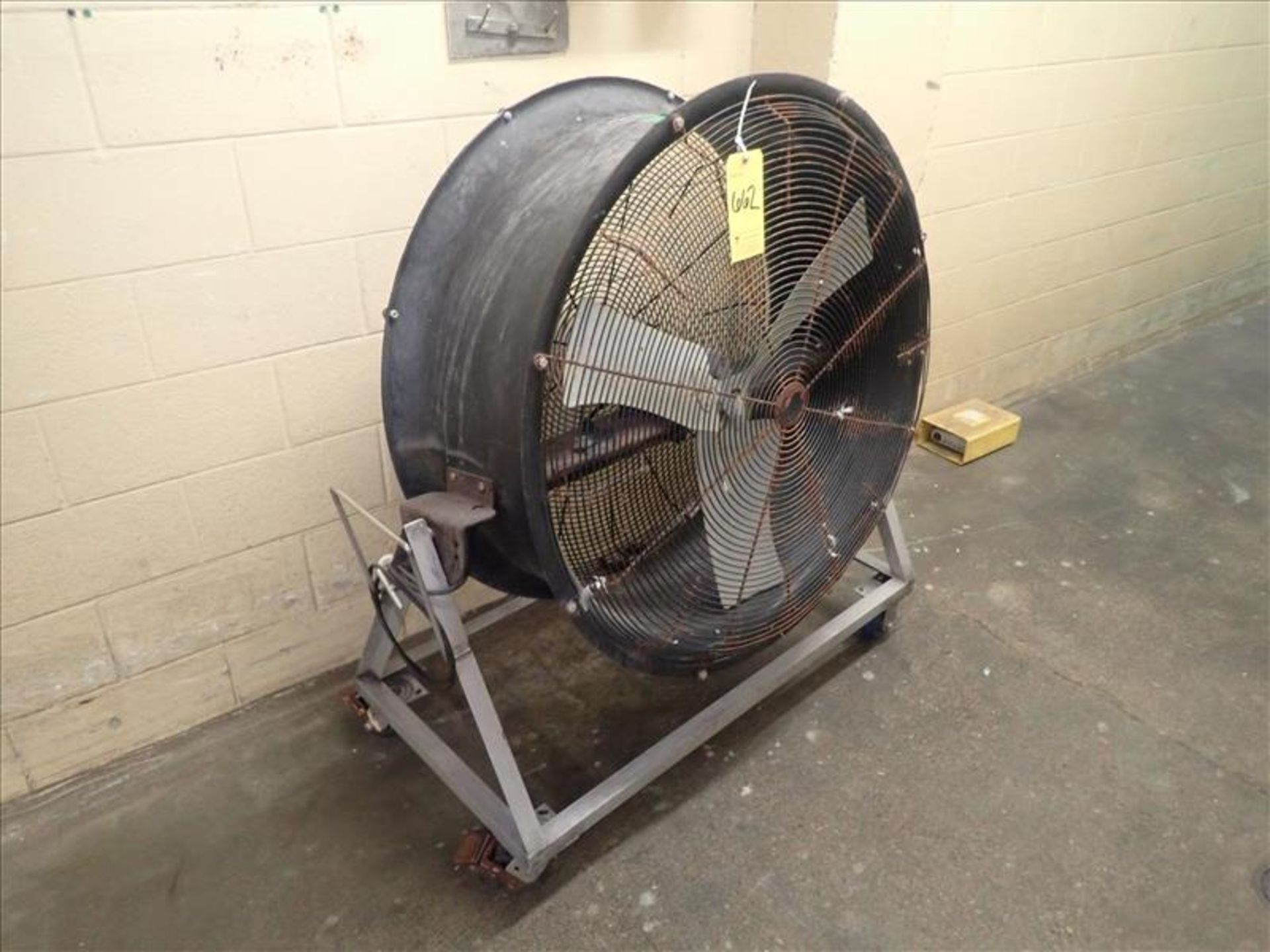 industrial shop fan, 36 in. dia. w/ stainless steel frame and casters [Loc. Warehouse]
