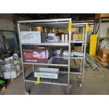 (2) grow shelving units, stainless steel w/ LED lighting and casters (excluding contents)