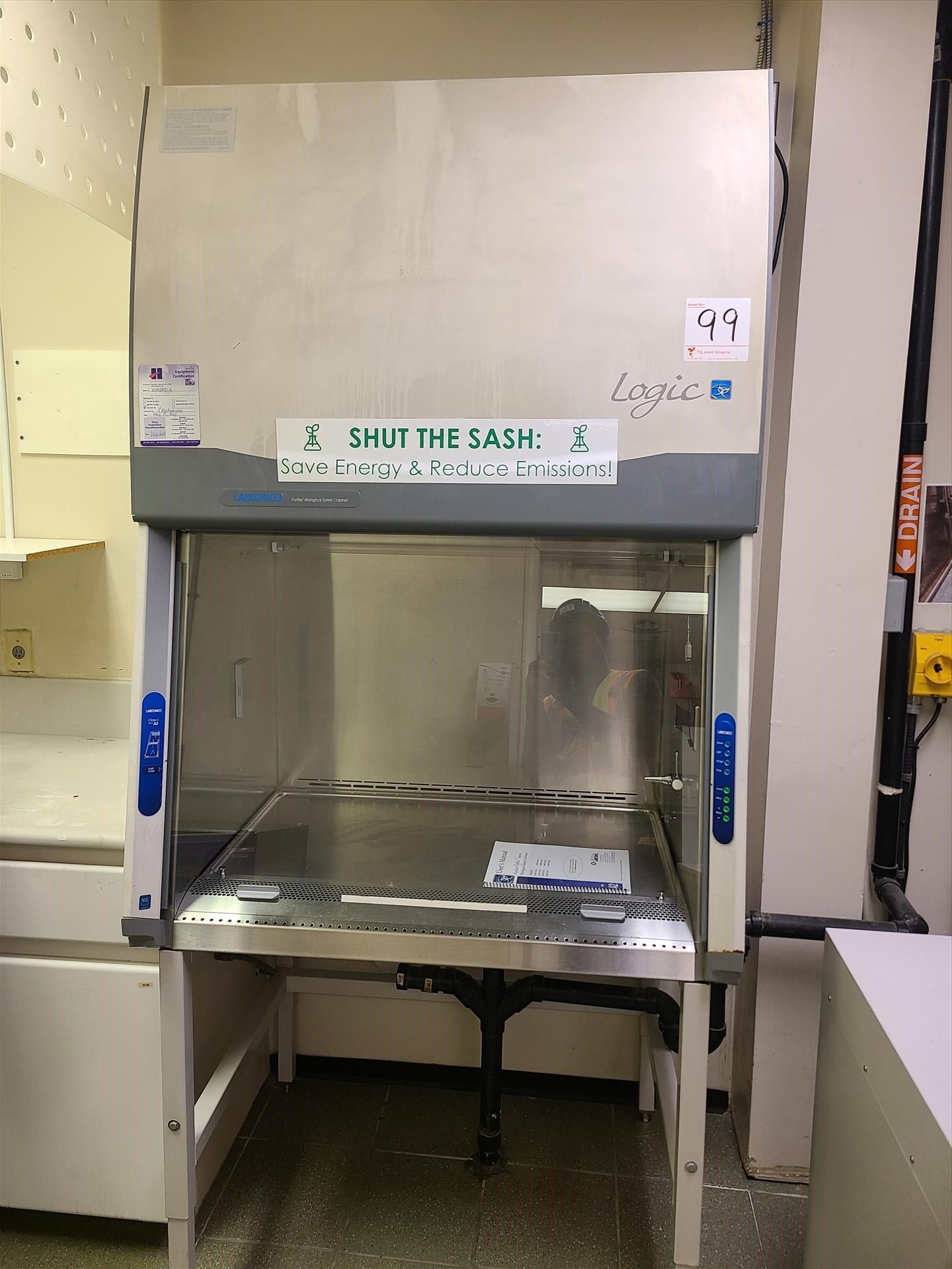 Labonco biological safety cabinet, mod. Logic Purifier, Class II, Type A2, 36 in. [Loc. Lab]