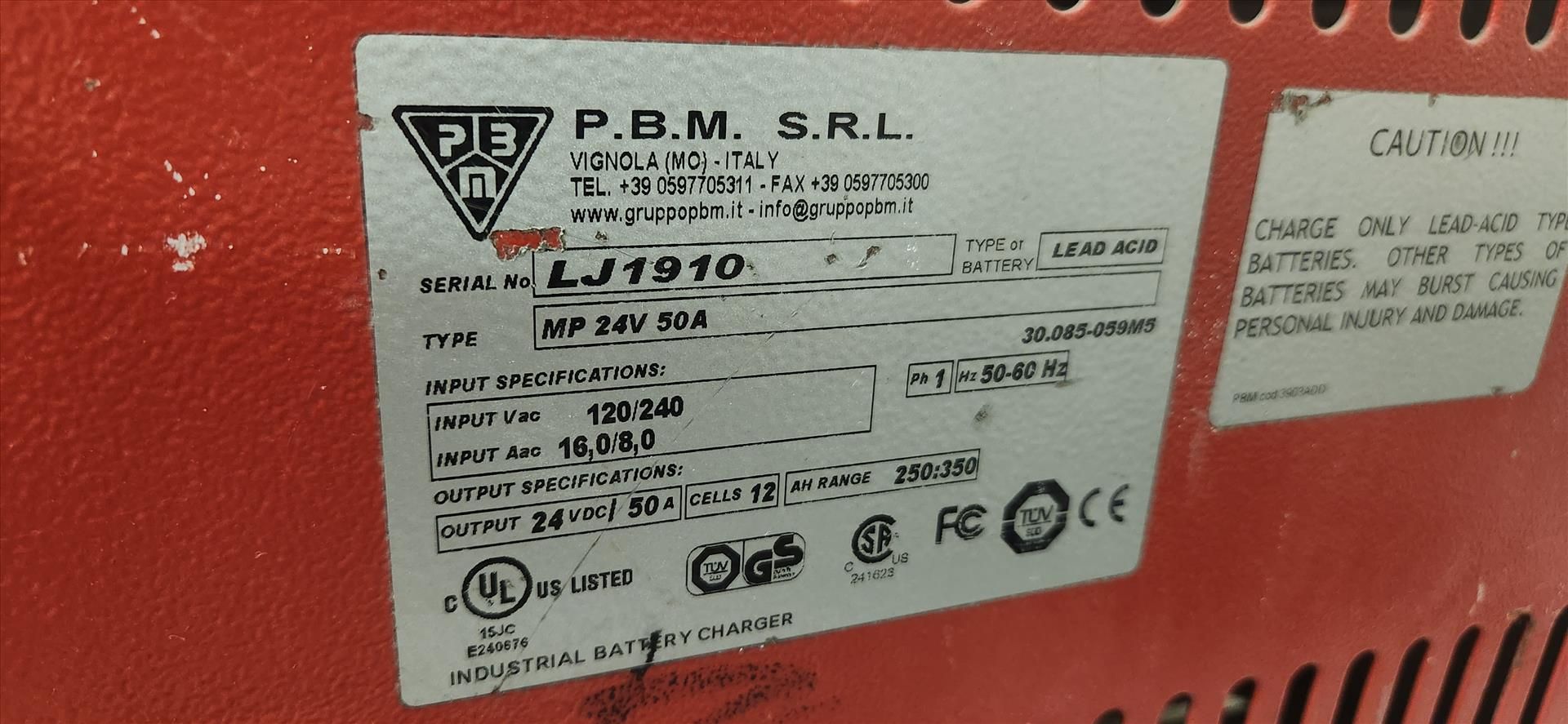 BT lift truck battery charger, mod. MP-24V-30A, 24V [Loc. Anti-Whole Bird] - Image 2 of 2