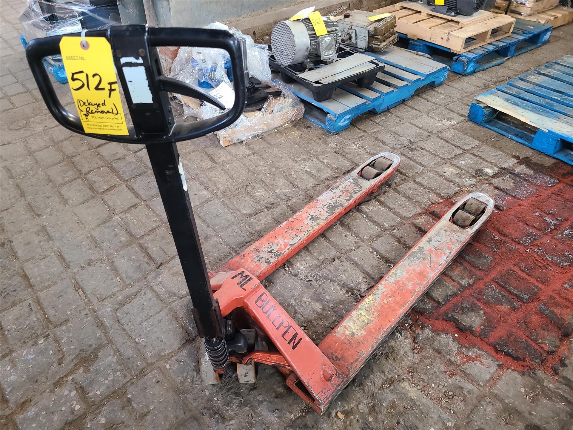 hydraulic pallet truck, 5500 lbs. cap. [Loc. Bull Pen]