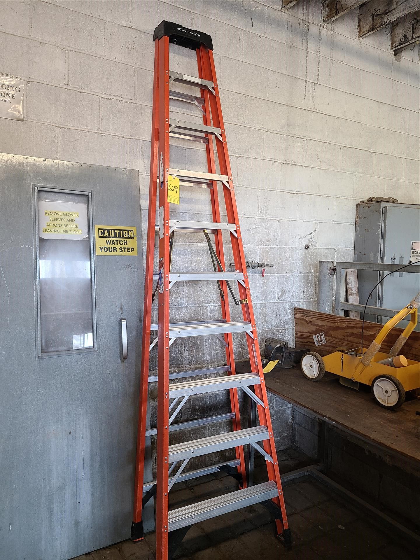Werner fiberglass step ladder, 10 ft. [Loc. Bull Pen]