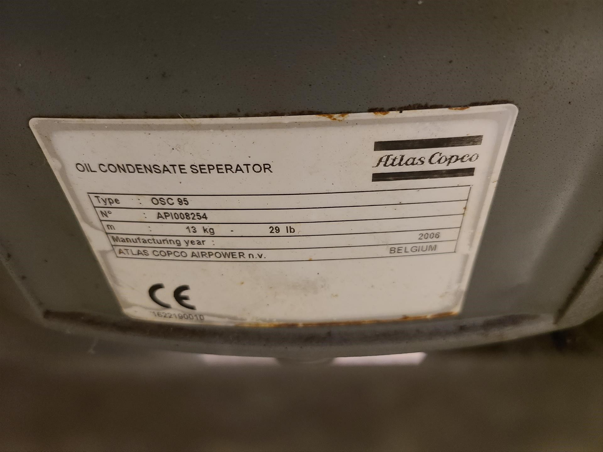 Atlas Copco air dryer, mod. CD60+, ser. no. API095856, w/ Atlas Copco oil condensate seperator, - Image 7 of 7