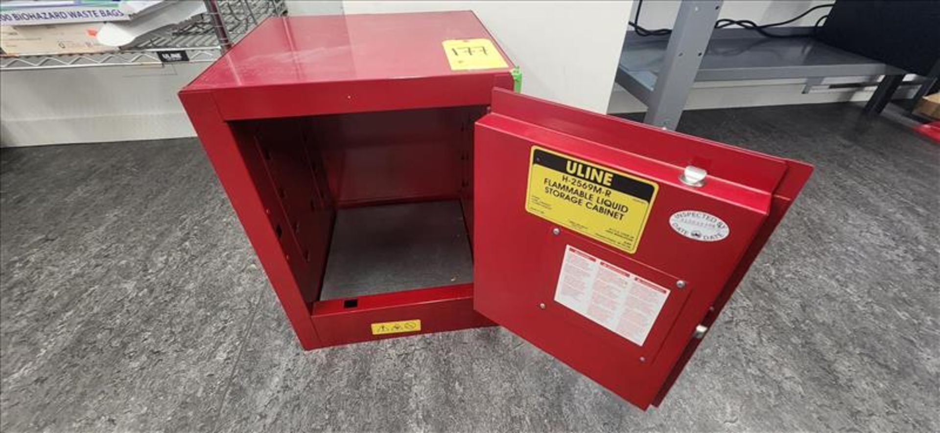 Uline Flammables Cabinet mod. H-25695-R, 4 gal. cap. - Image 2 of 2