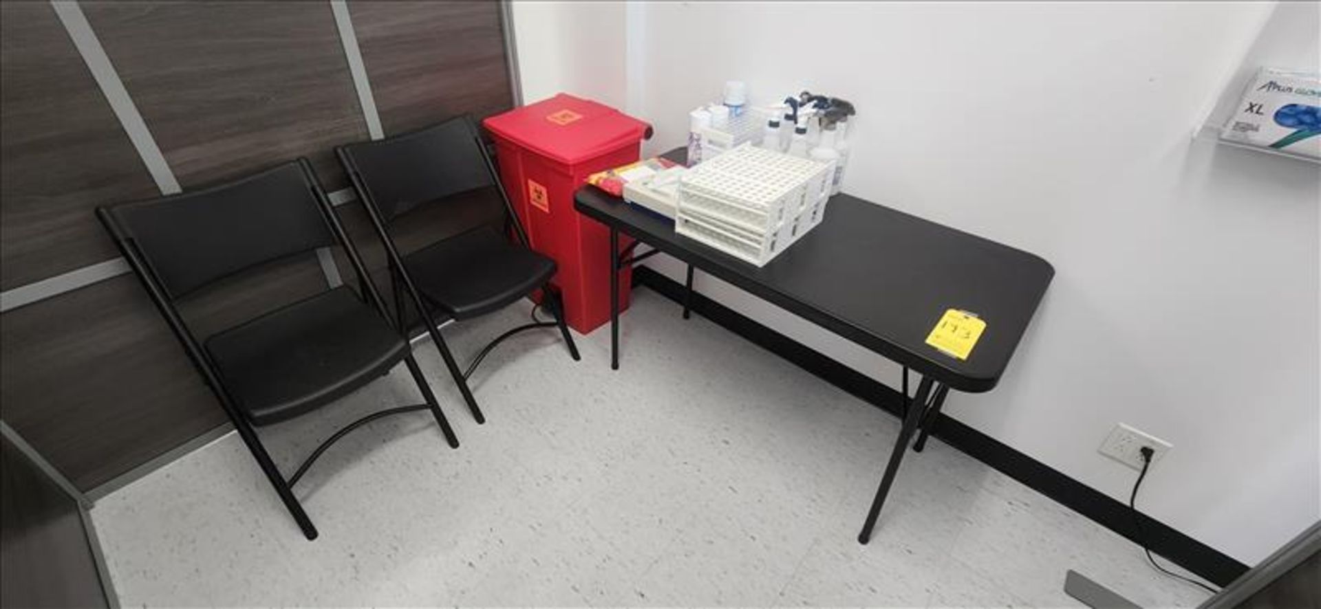 Treatment Room Suite: Table, 2 Chairs, Biohazard Disposal Bin