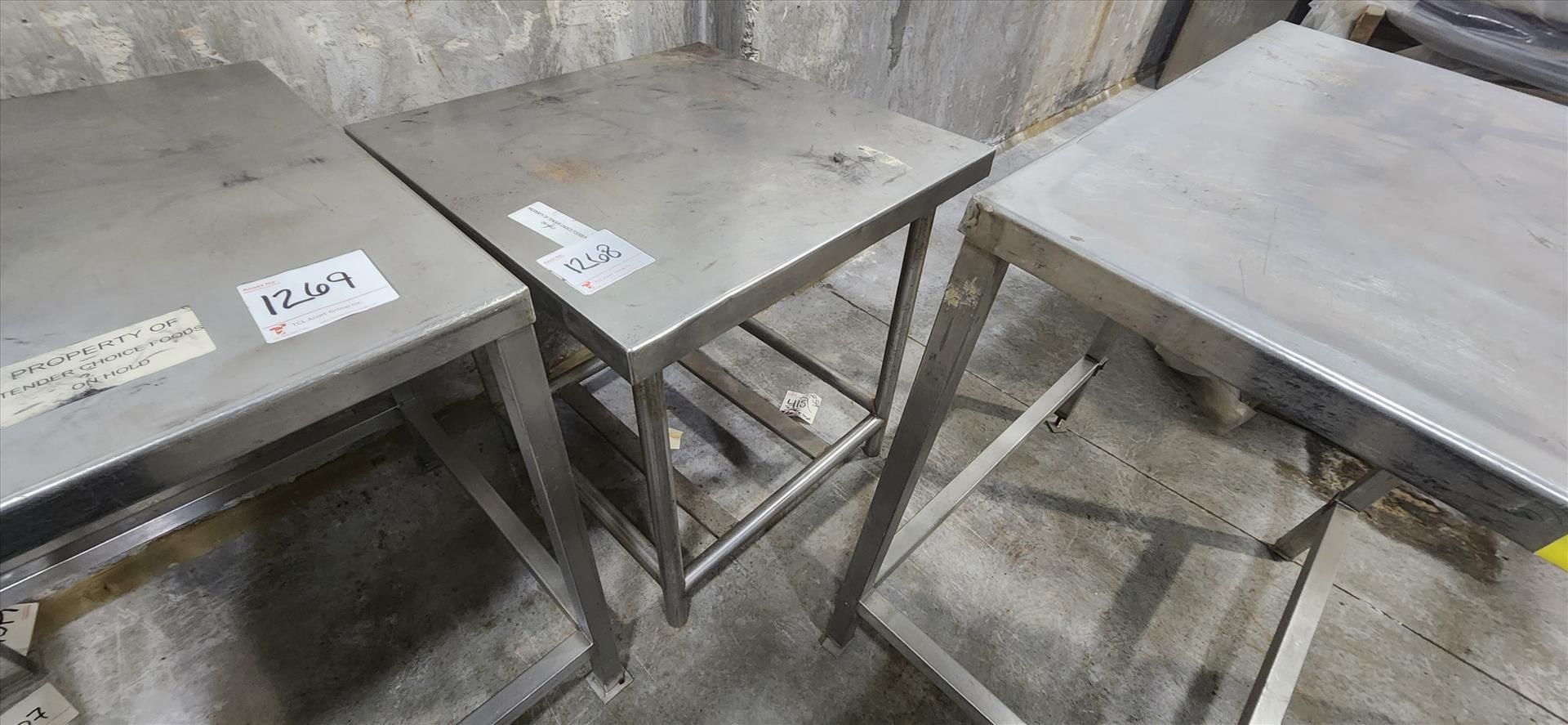 table, stainless steel, approx. 30 in. x 30 in. [TAG 1268 - LOC Brockley Dr.]