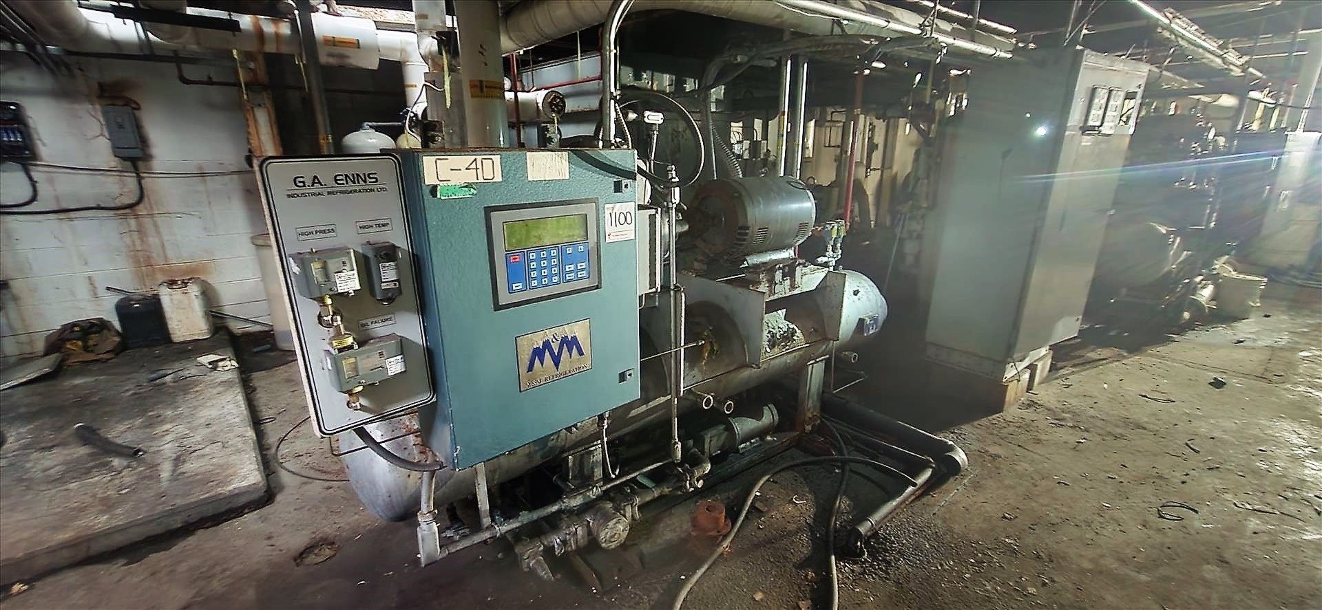 MandM ammonia compressor, ser. no. 98A073, 75 hp, 300 psig at 650F [TAG 1100 - LOC Paletta Cr.]