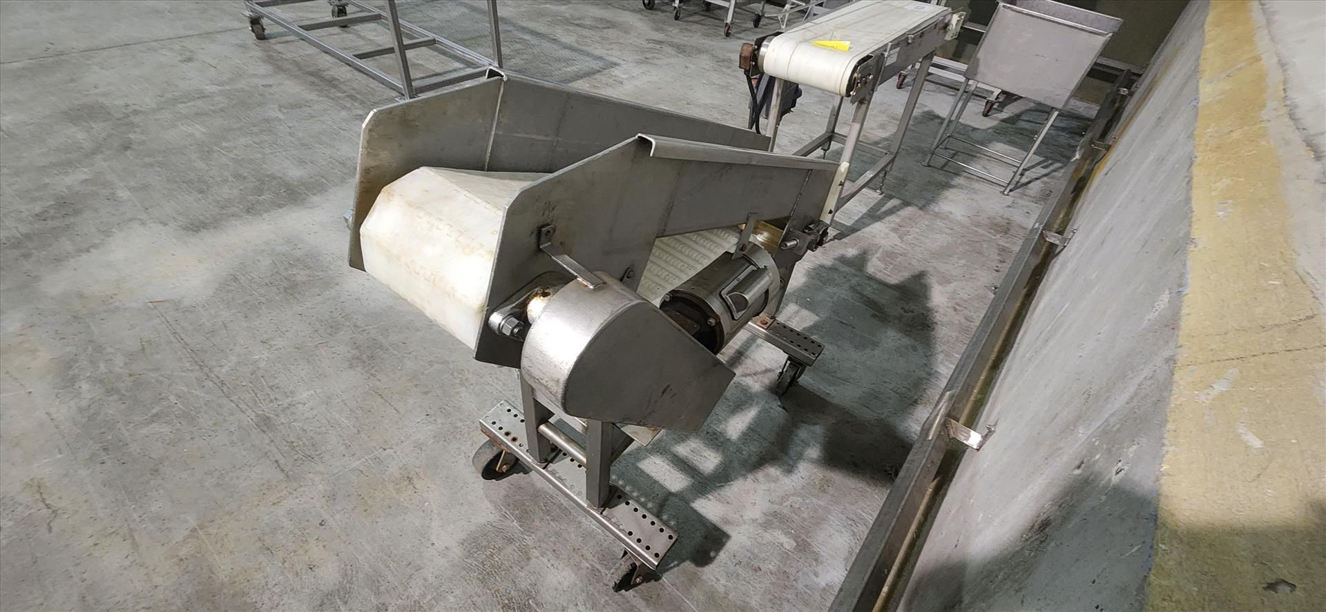 conveyor, incline, stainless steel, approx. 8 in. x 48 in. x 42 in. high belt w/ wash-down motor and - Image 2 of 2