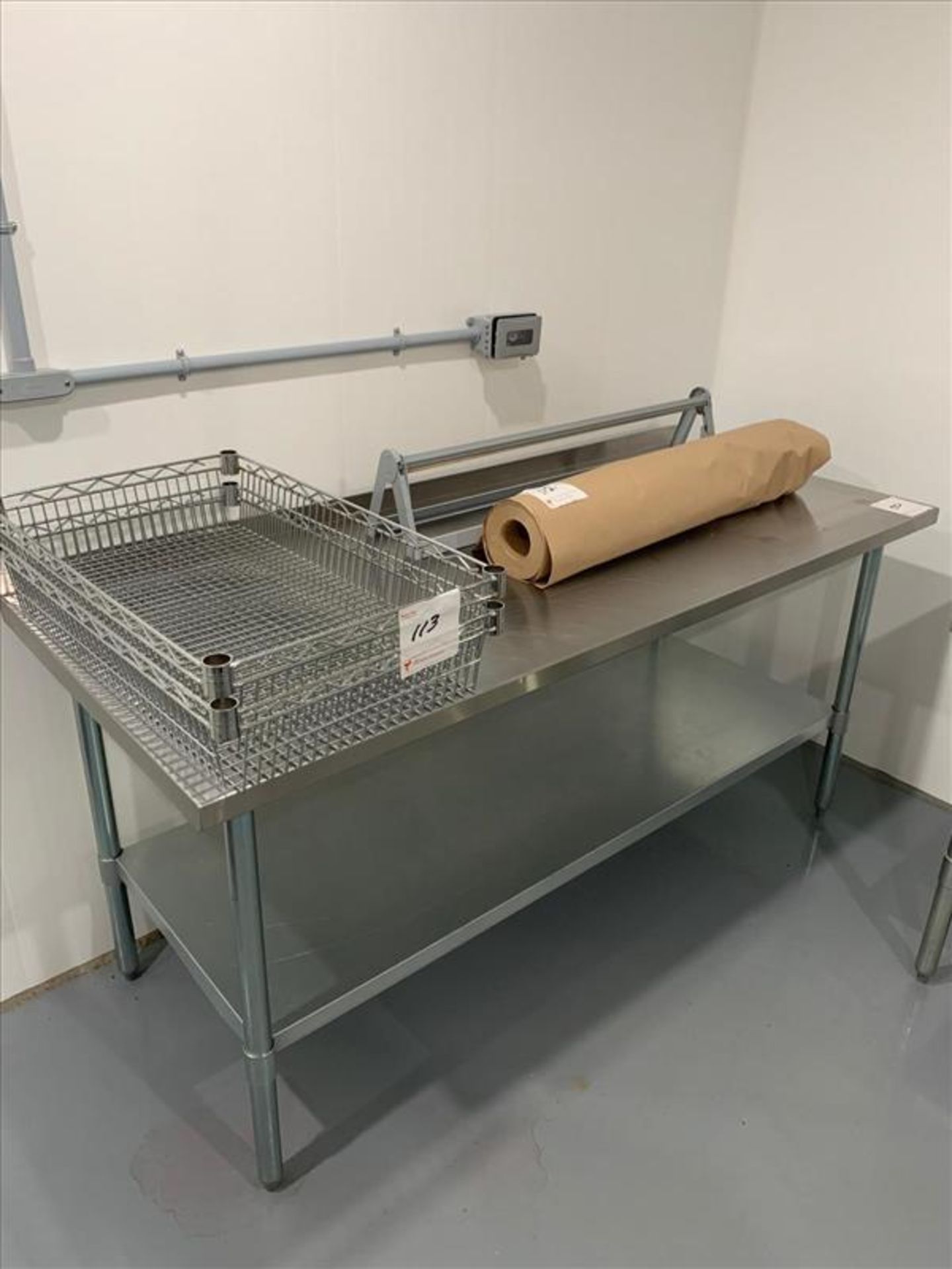 Stainless Steel Table, approx. 30 in. x 72 in. (excluding contents)