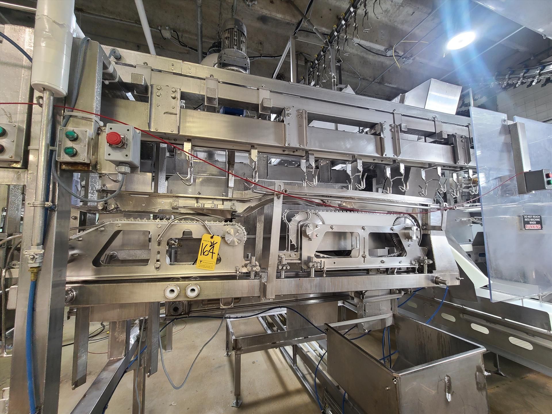 Linco cut-up Line 2, stainless steel, overhead conveyor w/ stainless steel shackles at 12 in., - Image 7 of 10