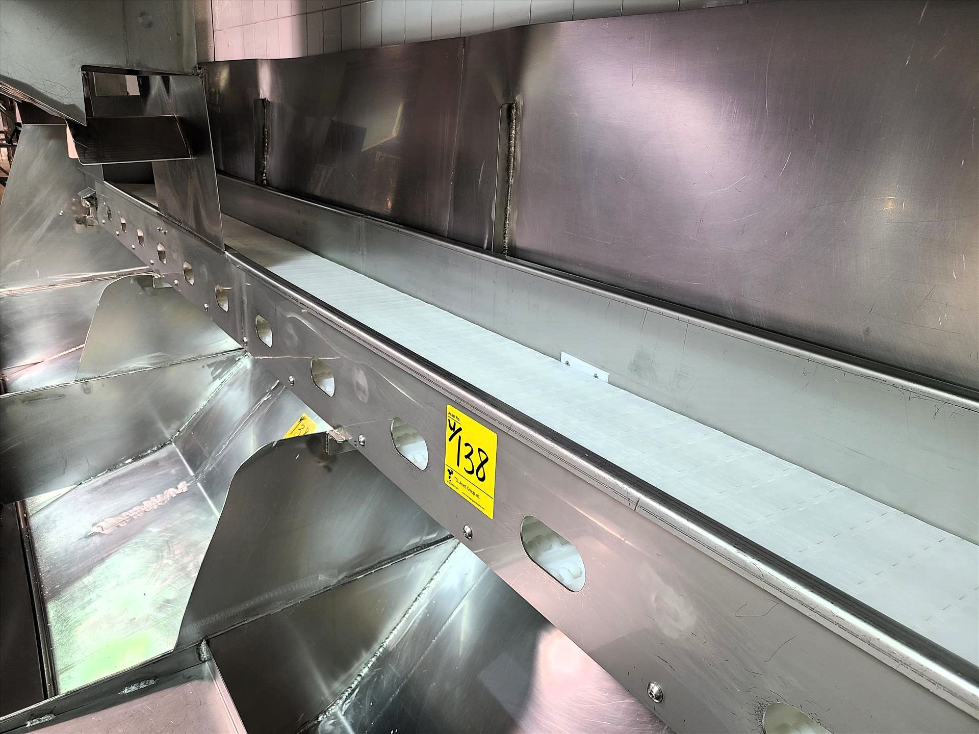 3-station sorting station, approx. 31 in. x 14 ft., stainless steel w/ belt conveyor, approx. 10 in. - Image 3 of 3