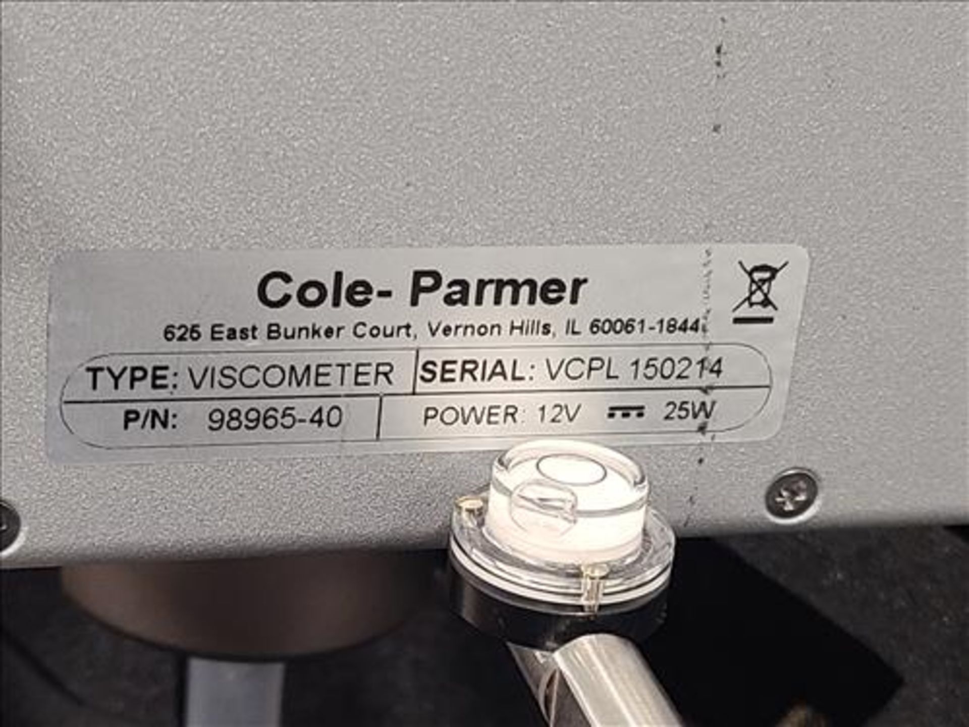 Cole-Parmer rotational viscometer, s/n VCPL150214 [Loc. Processing 1, Lab] - Image 2 of 2