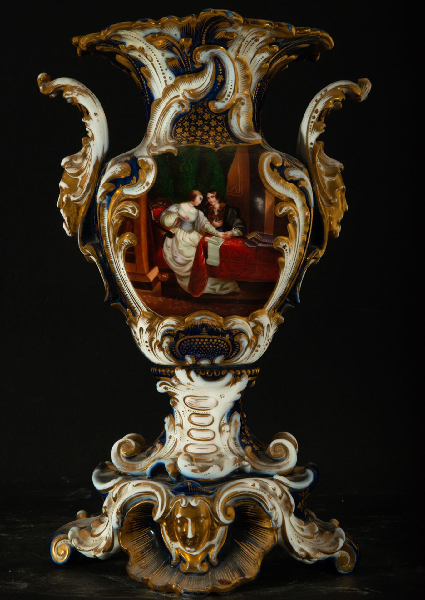 Important Pair of Porcelain Vases "Cobalt Blue of Sèvres", 19th century - Image 5 of 9