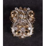 18k yellow gold and 1ct diamond brooch