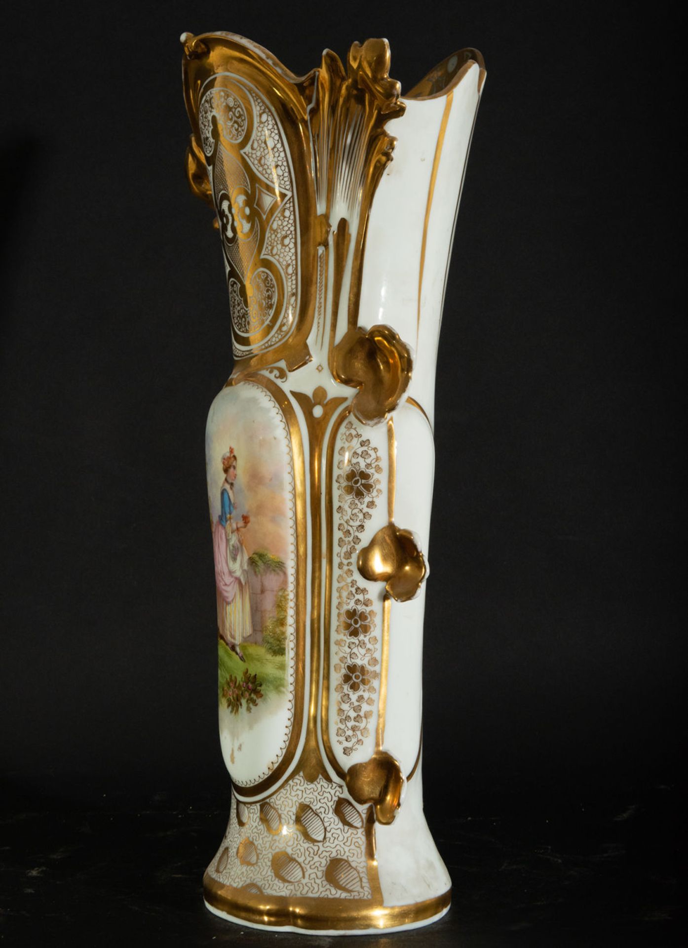 Elegant Pair of Old Paris Porcelain Vases, 19th century - Image 9 of 11