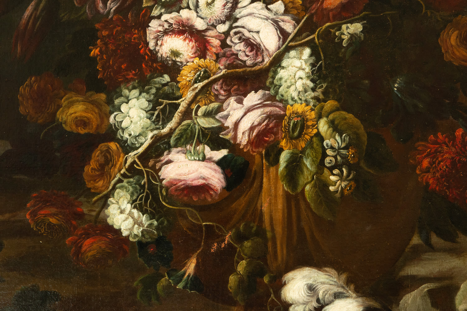 Nicola Casissa, "Still Life with Flowers and Dog", 17th century Italian school - Image 4 of 8