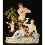 "Bacchanal" in Meissen porcelain, 19th century