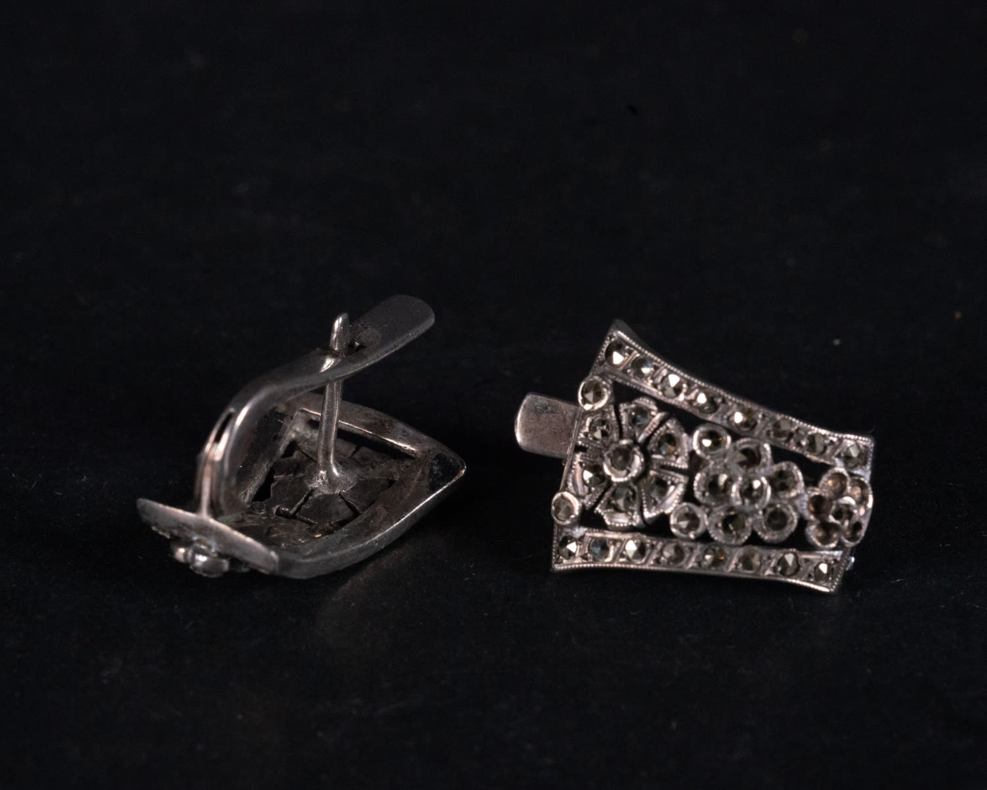 Vintage silver and brilliant earrings - Bild 4 aus 7