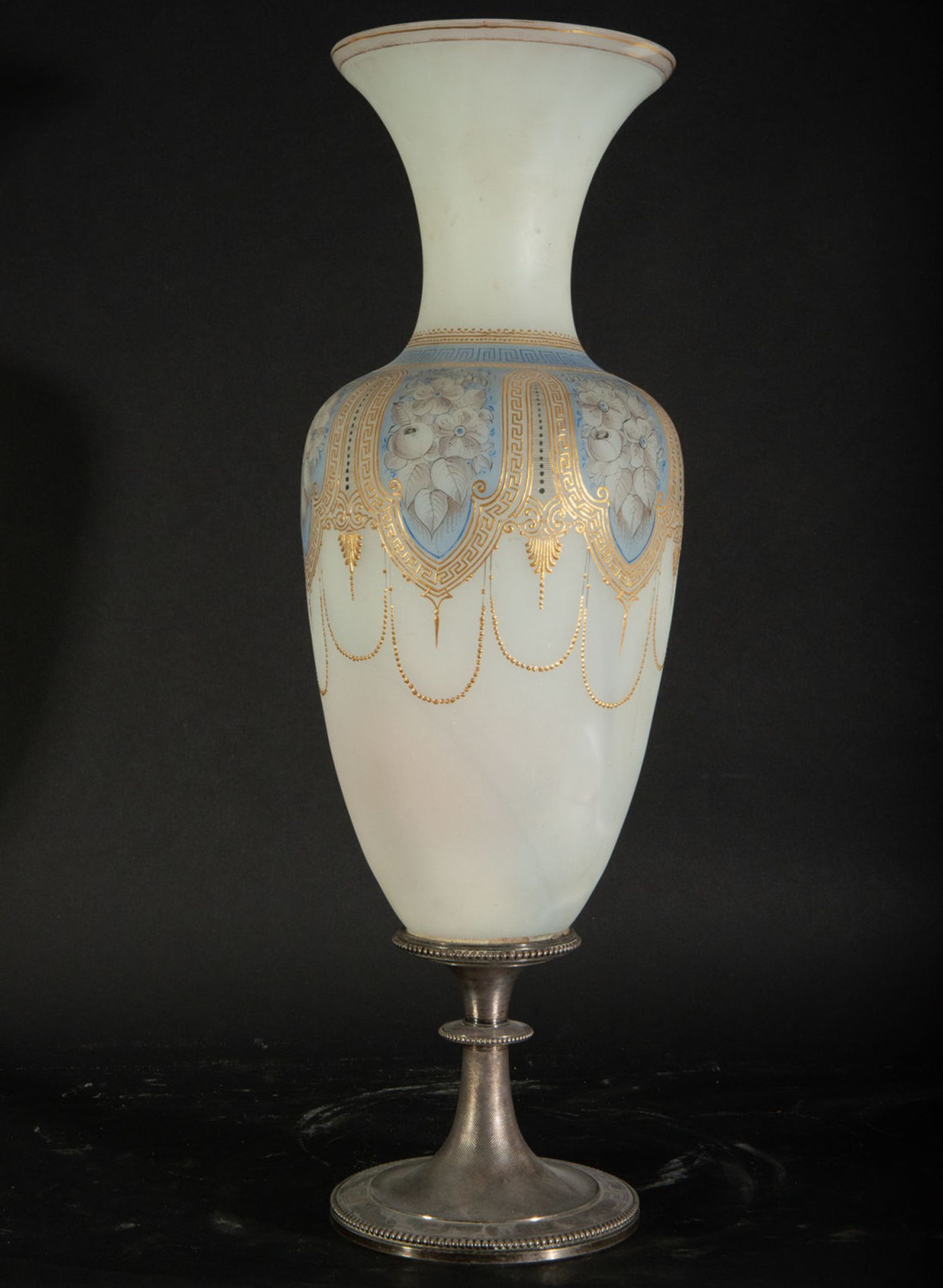 French Vase in Opaline Deco Style, 1930s-40s