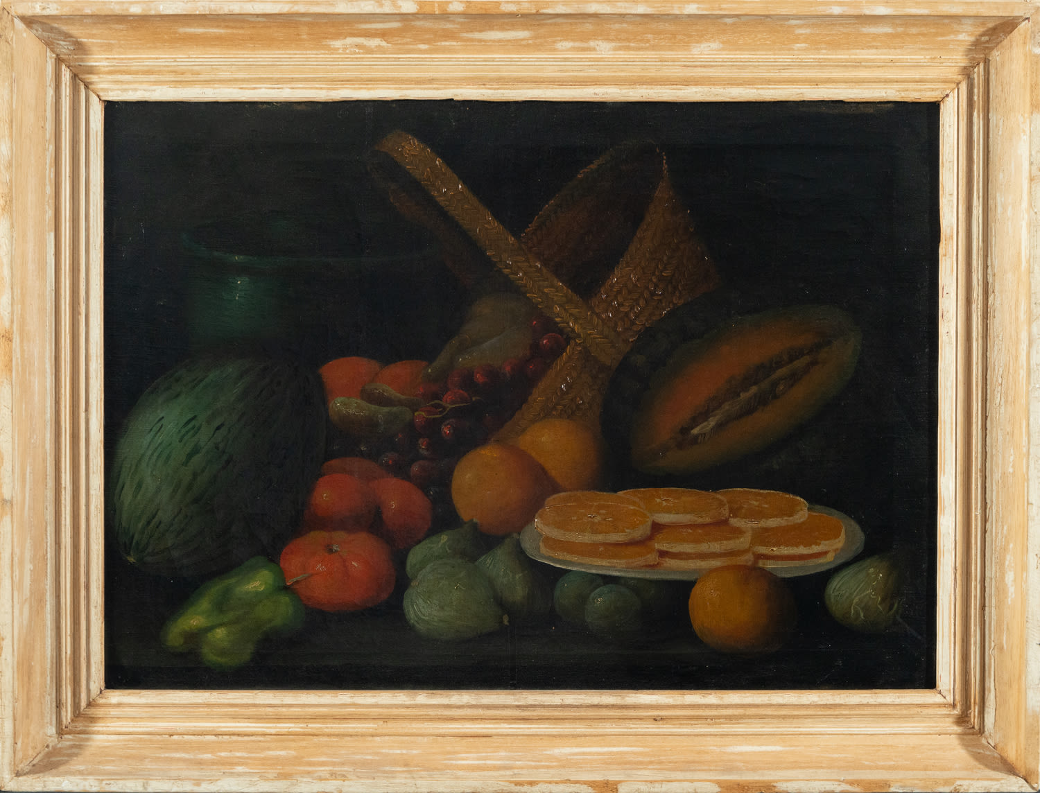 Pair of Still Lifes of Cat with Fish and Fruit, Italian school of the 18th - 19th century - Image 6 of 8