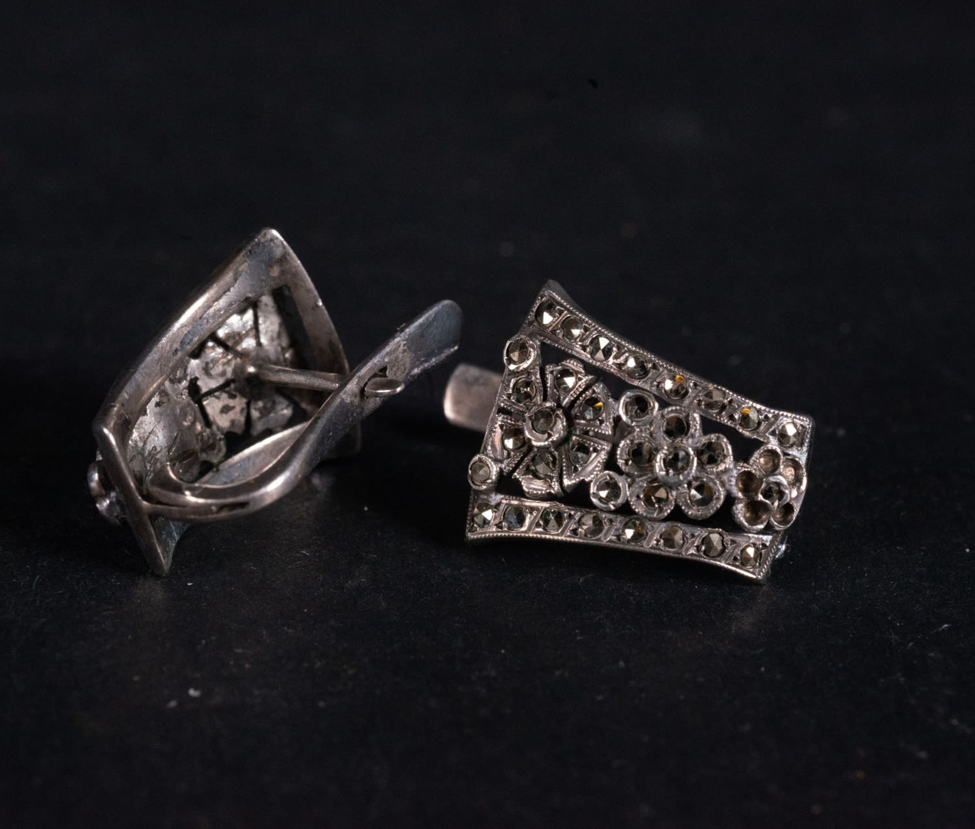 Vintage silver and brilliant earrings - Bild 5 aus 7