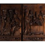 Pair of Reliefs of Adoration of the Magi and Presentation of Jesus in the Temple, Burgos school from