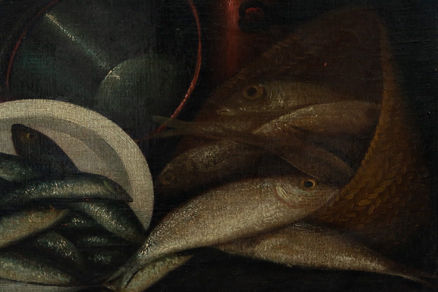 Pair of Still Lifes of Cat with Fish and Fruit, Italian school of the 18th - 19th century - Image 4 of 8