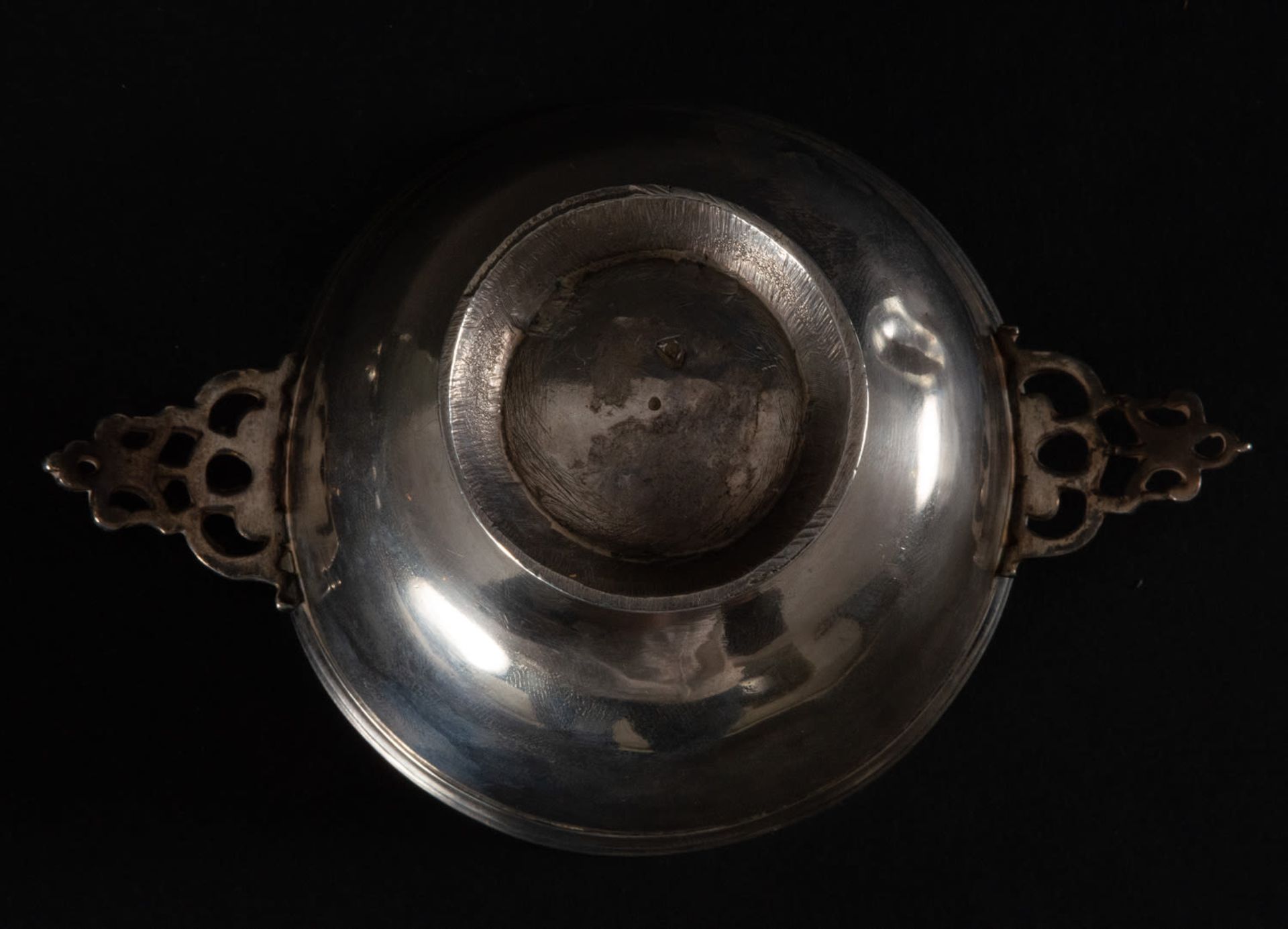 Pair of Wine Glass and Salvilla in solid silver from the 18th century, marks of Grande, Córdoba - Image 5 of 5