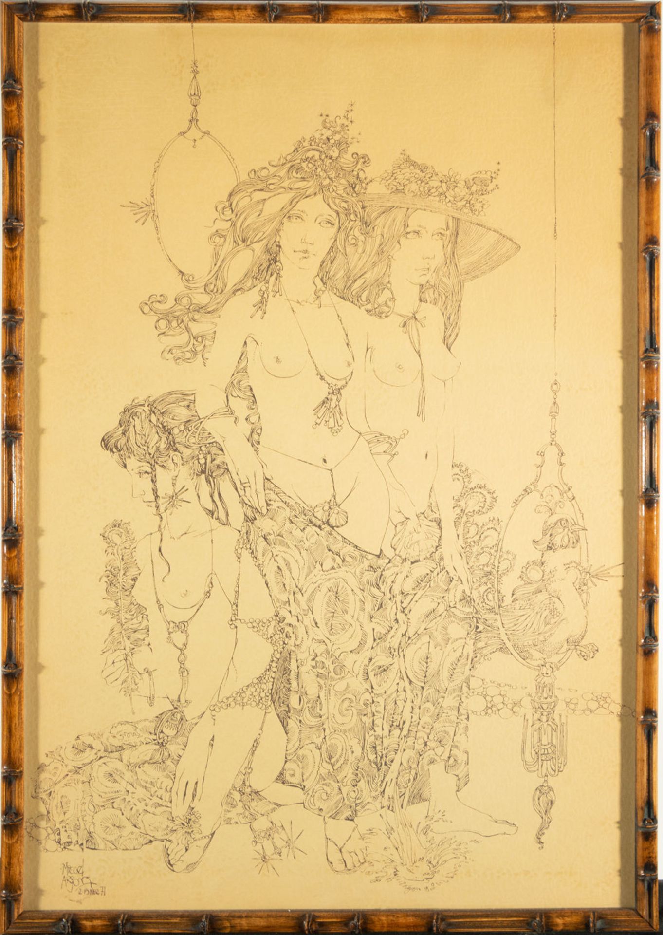 Pair of Erotic Drawings on paper, Miguel Arjona, 1971, Spanish school of the 20th century - Bild 11 aus 13