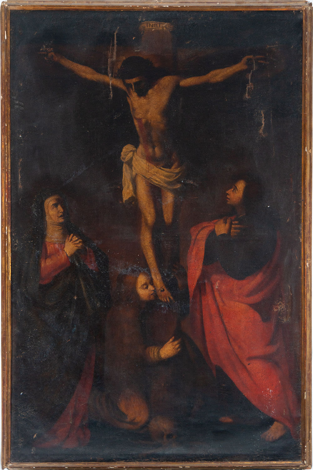 Large Calvary, Sevillian school from the 17th - 18th century, follower of Francisco de Zurbarán