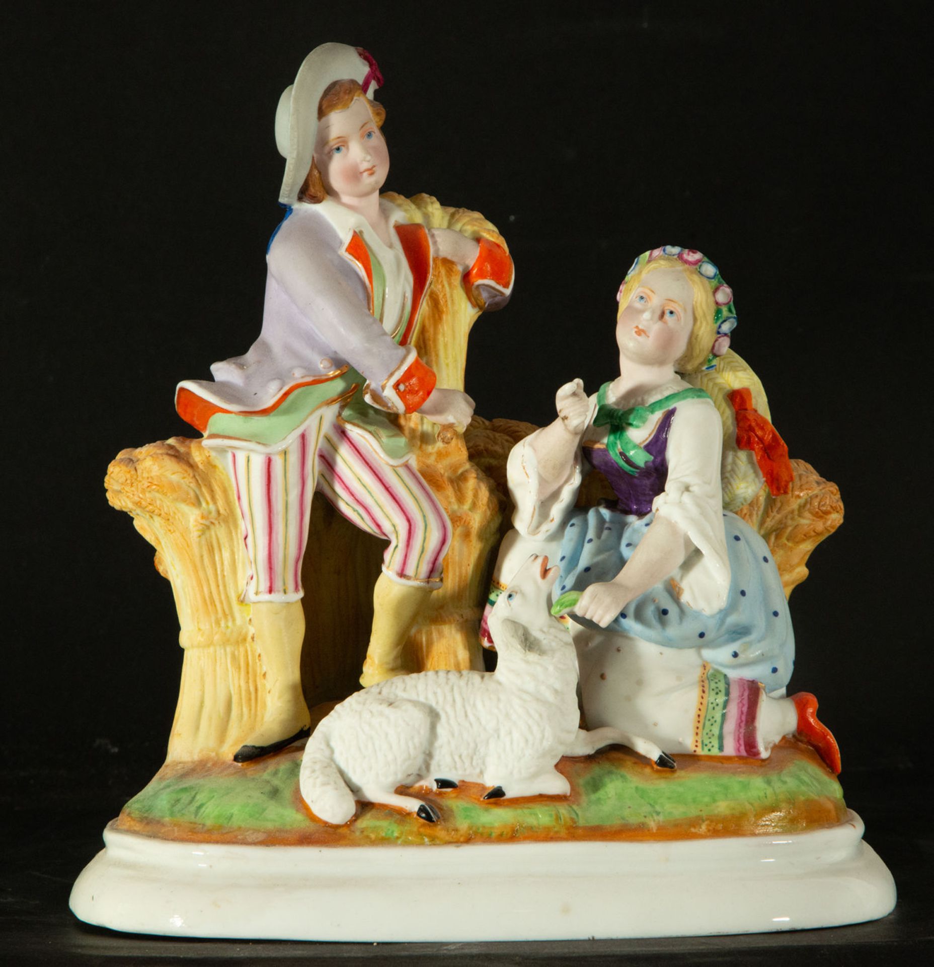 German biscuit porcelain group, 19th century