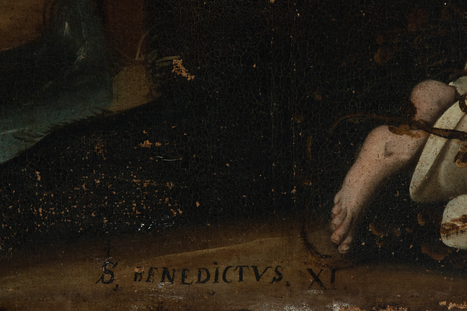 Saint Benedict in Prayer, 17th century colonial school - Image 5 of 9