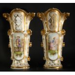 Elegant Pair of Old Paris Porcelain Vases, 19th century