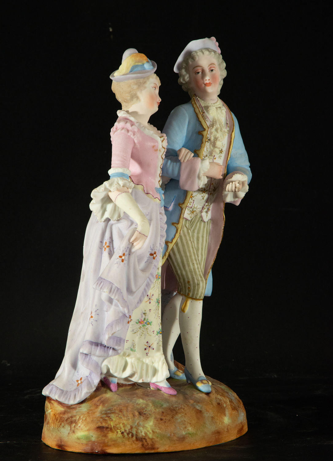 Porcelain couple in love, France, 19th century - Image 4 of 9