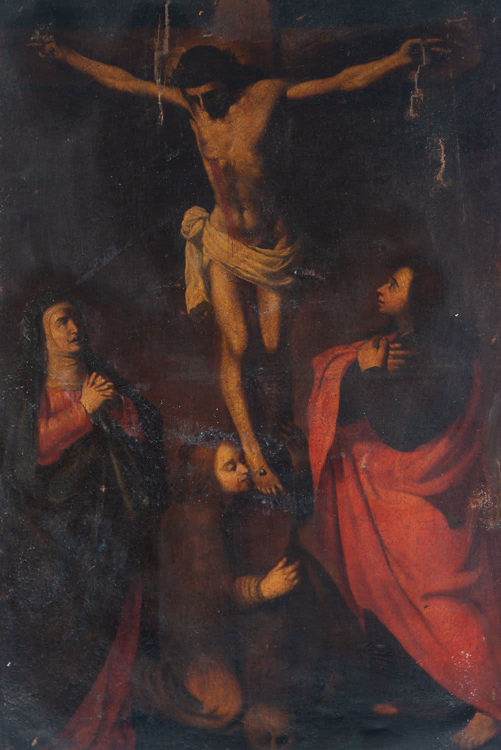 Large Calvary, Sevillian school from the 17th - 18th century, follower of Francisco de Zurbarán - Image 2 of 6