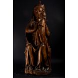 Exquisite Large Seated Virgin "Sedes Sapientiae" German Gothic , in oak, XV century