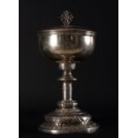 Important Liturgical Ciborium in Solid Silver, Spain, dated 1743