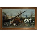 Hunting Still Life with Dog and Partridges, European School of the first half of the 20th century