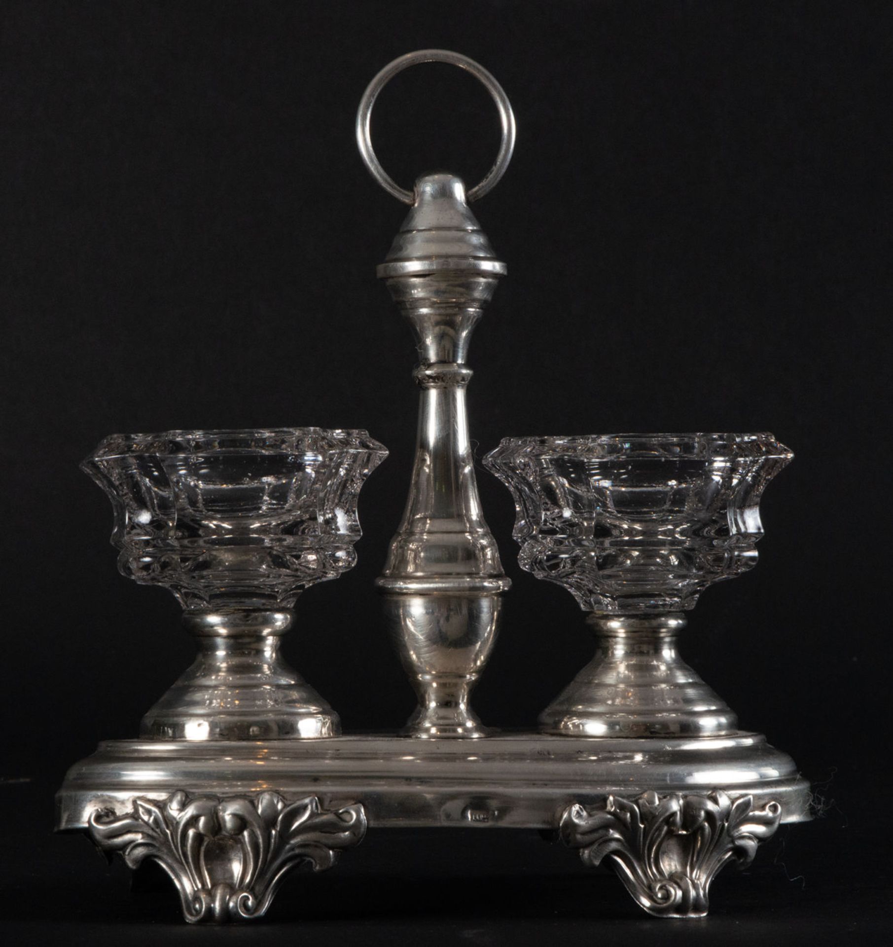 Silver and glass spice rack in sterling silver, 19th century - Bild 3 aus 4