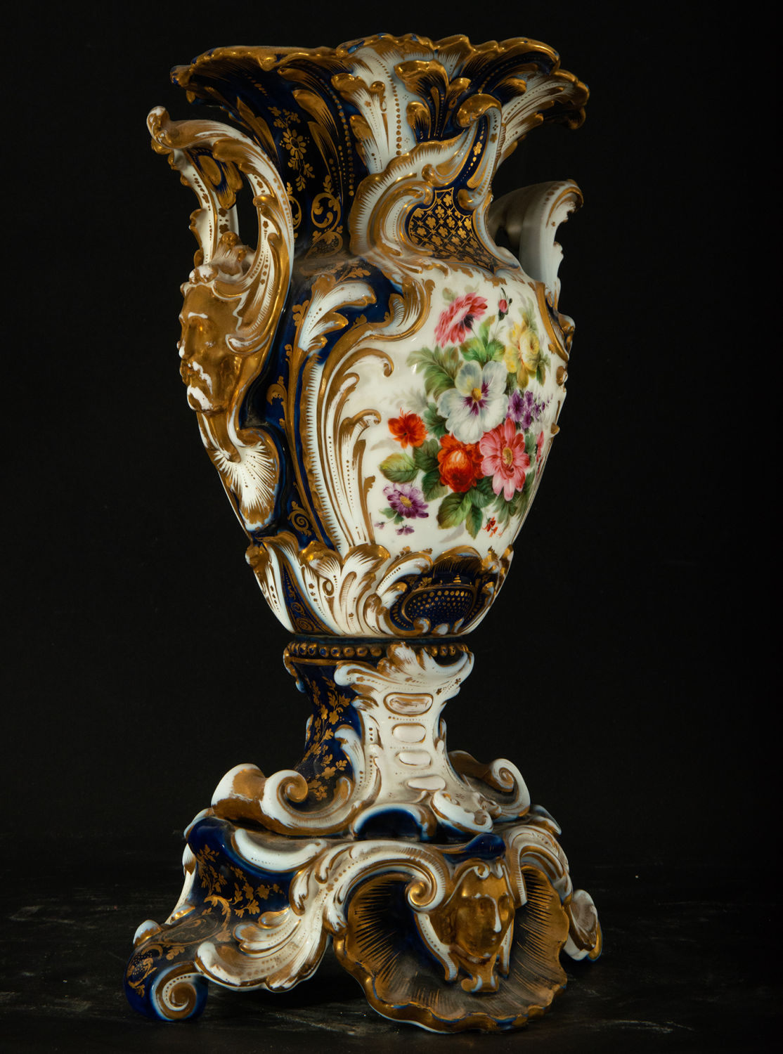 Important Pair of Porcelain Vases "Cobalt Blue of Sèvres", 19th century - Image 4 of 9