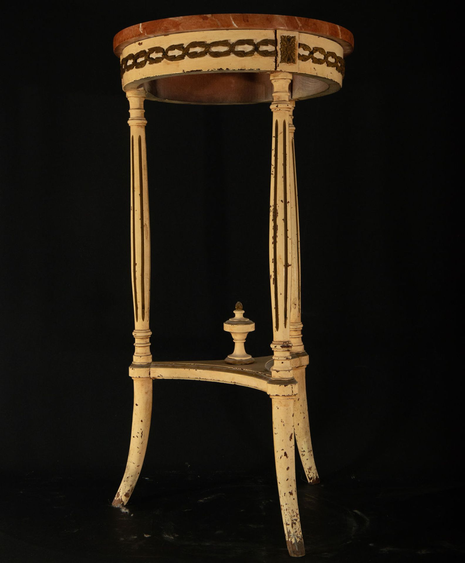 Napoleon III Side Table in lacquered wood and pink marble top, 19th century - Image 2 of 3