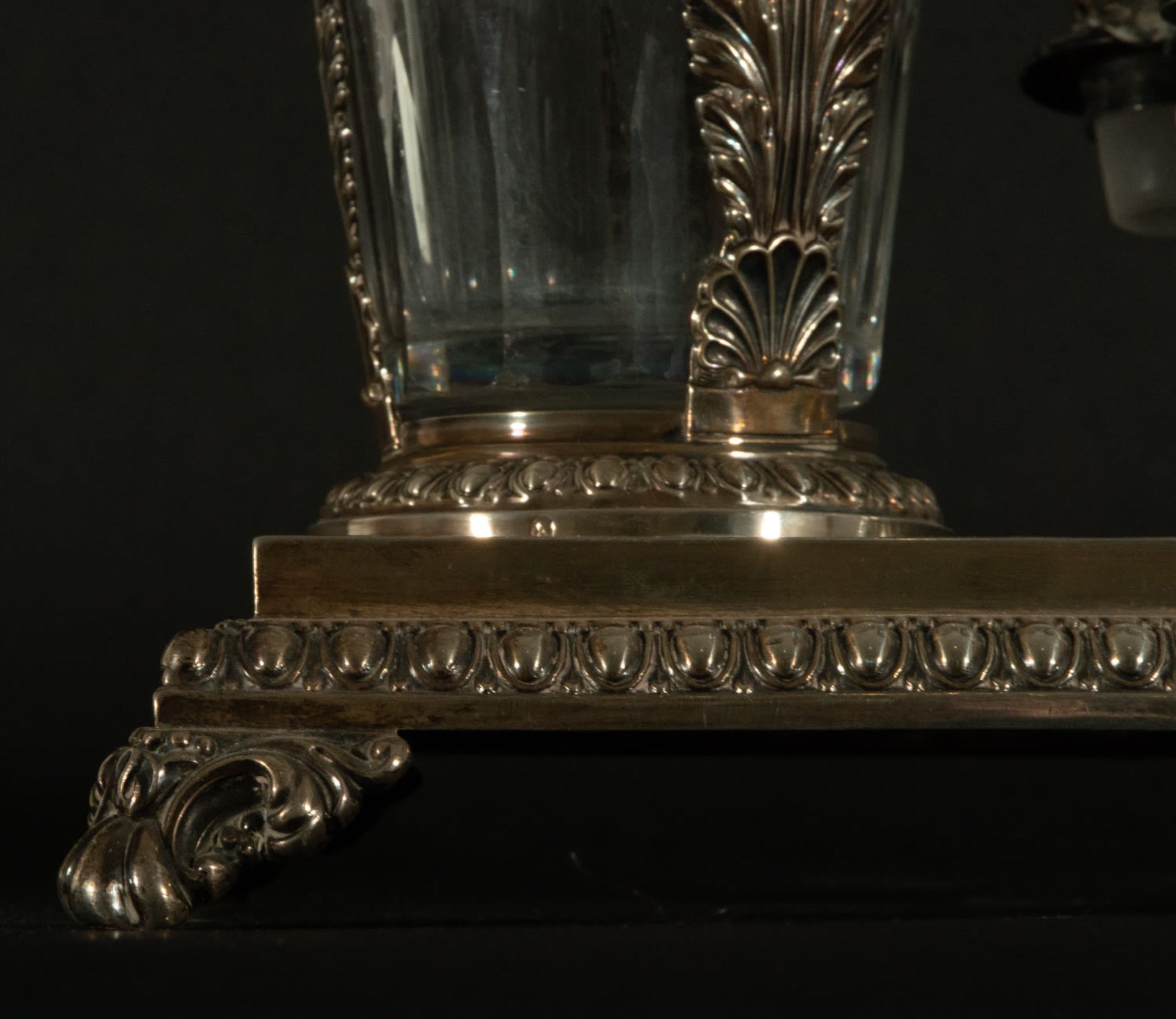 Silver support with silver oil and cruet, France, 19th century - Bild 3 aus 4