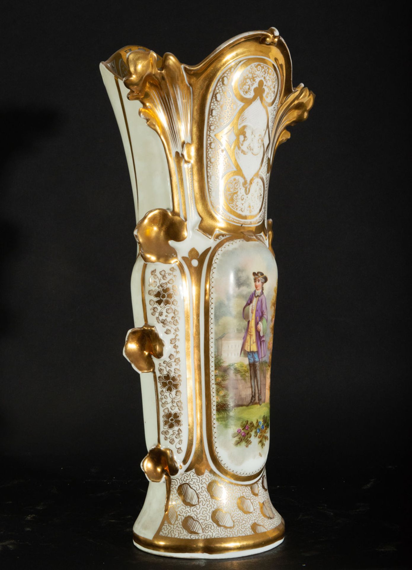 Elegant Pair of Old Paris Porcelain Vases, 19th century - Image 6 of 11