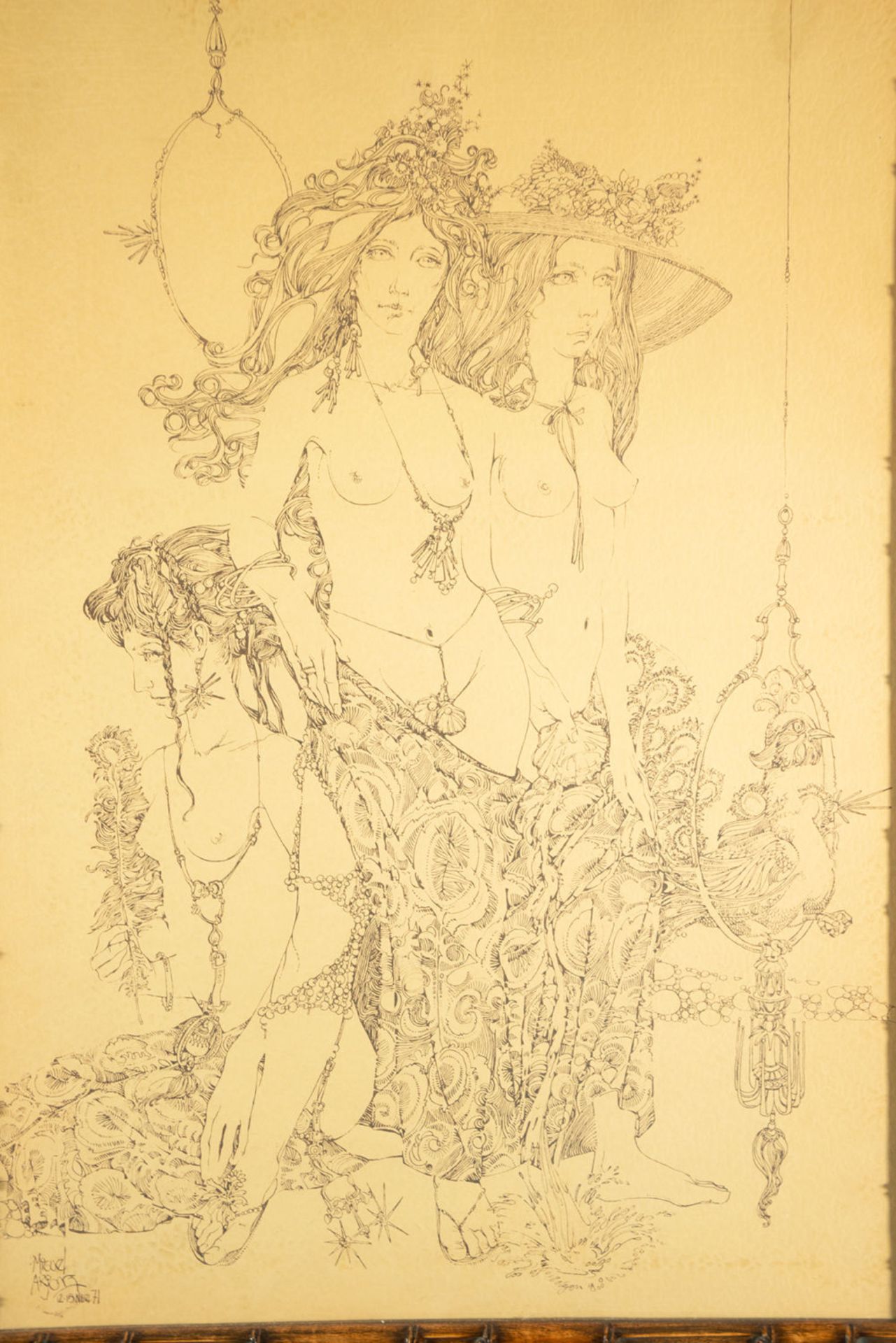 Pair of Erotic Drawings on paper, Miguel Arjona, 1971, Spanish school of the 20th century - Bild 12 aus 13
