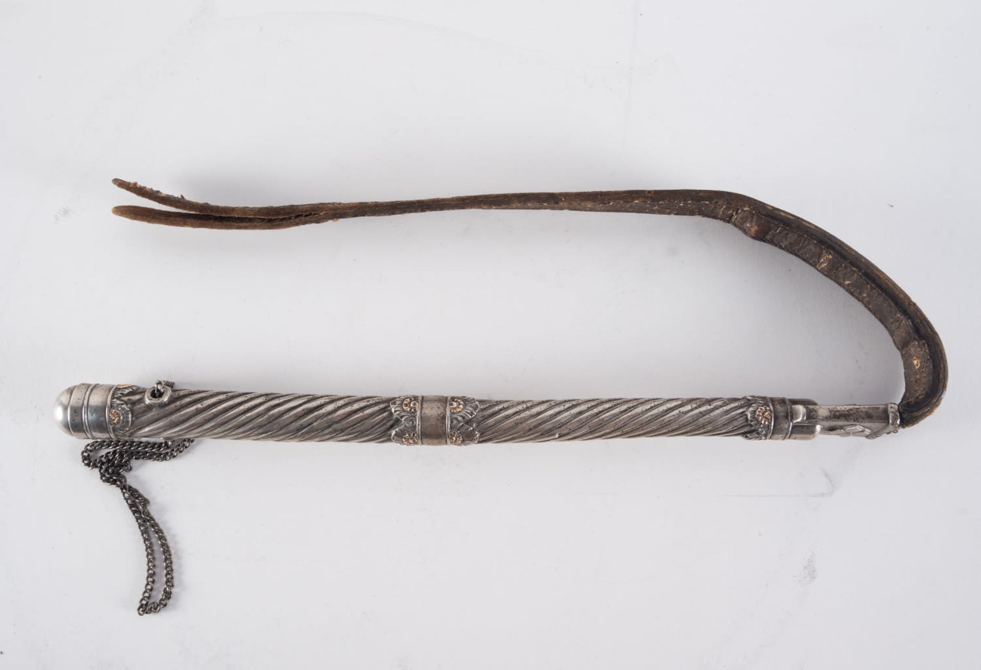 19th C Argentinian Horse Whip in Silver