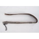 19th C Argentinian Horse Whip in Silver