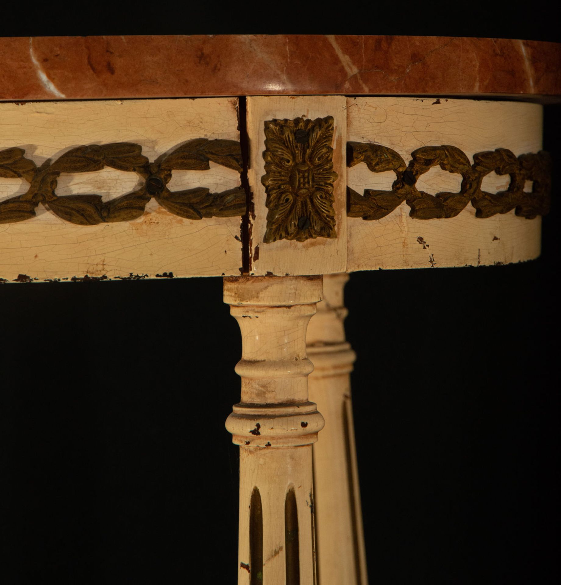 Napoleon III Side Table in lacquered wood and pink marble top, 19th century - Image 3 of 3