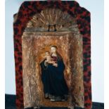 Madonna with Child, Polychrome Tabernacle Door, Hispano-Flemish school from the 16th century