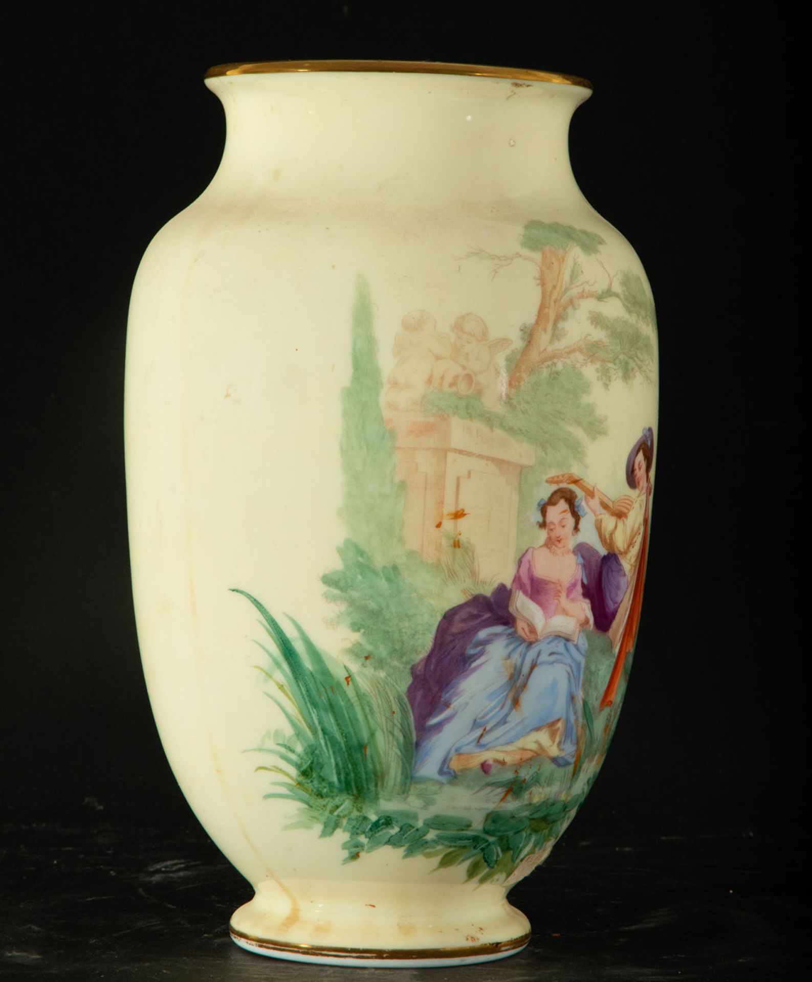 Opaline vase with gallant scene, France, 19th century - Bild 3 aus 4