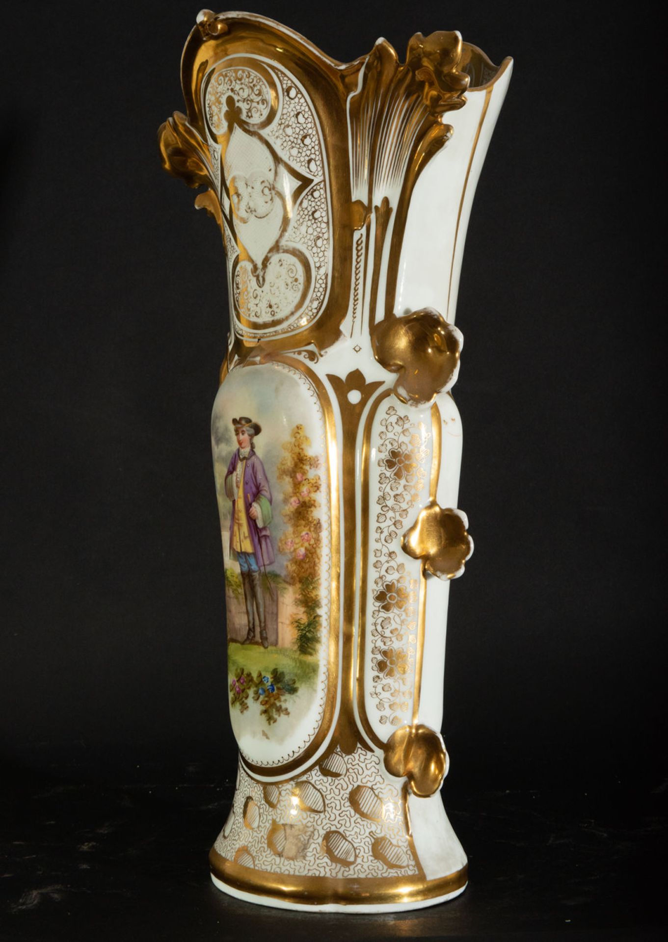 Elegant Pair of Old Paris Porcelain Vases, 19th century - Image 5 of 11